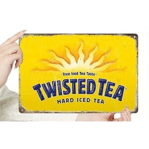 New Twisted Tea Hard Ice Tea Tin Metal Sign 8x12  Bar Man Cave Garage Den Yellow